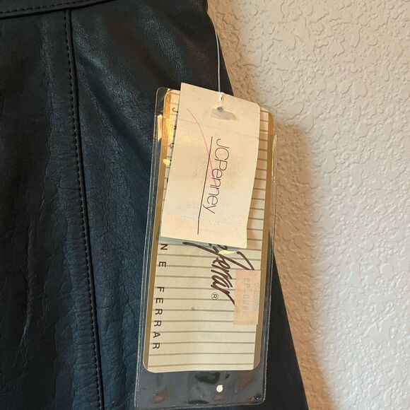 Quality vintage 90’s deadstock patchwork Black Leather Skirt 4 western cowgirl - Picture 2 of 9